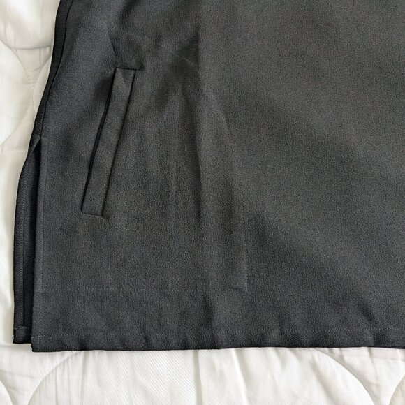 Linea by Louis Dell"Olio Top 1X Black Tunic Gauze Sleeveless Side-Slits Pockets - Picture 8 of 13
